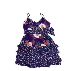 We The Free Purple Floral Midi Dress